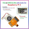 Raspberry Pi 5  PCIe to M.2 Mini Board Adapter (Support for SSD NVME M2 2230) Integrated with Active Cooler Fan